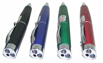 Długopis ze wskaźnikiem laserowym: latarka i laser