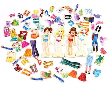 МАГНИТНАЯ ИГРА-ПАЗЛ-ОДЕВАЛКА ДЕРЕВЯННЫЕ ПАЗЛЫ МОНТЕССОРИ МАГНИТЫ