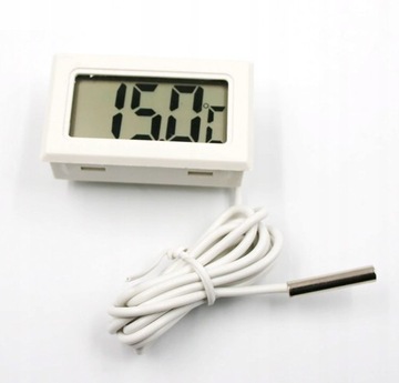 Termometr elektroniczny cyfrowy LCD z Sondą Biały