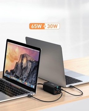 БЫСТРОЕ ЗАРЯДНОЕ УСТРОЙСТВО BASEUS GaN3 2x USB-C/2x USB 100 Вт, быстрый + кабель 1,5 м