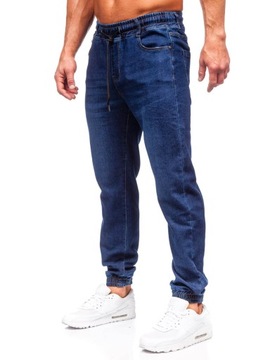 SPODNIE JEANSOWE JOGGERY MĘSKIE GRANATOWE 8130 DENLEY_42/3XL