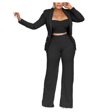 Женский костюм-тройка, пиджак, камзол, широкие брюки, рабочий, 2XL (44)