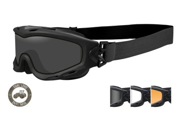 Gogle ochronne taktyczne strzeleckie Wiley X Spear Dual czarny SP293DLB