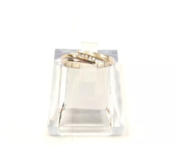 ZŁOTY PIERŚCIONEK 585 Z DIAMENTAMI BRYLANTY 0,04 CT ROZMIAR 13 CERTYFIKAT
