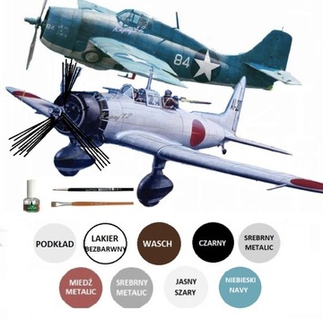 Zestaw WILDCAT + AICHI ZESTAW: PODKŁAD, FARBY, LAKIER, KLEJ+PĘDZLE