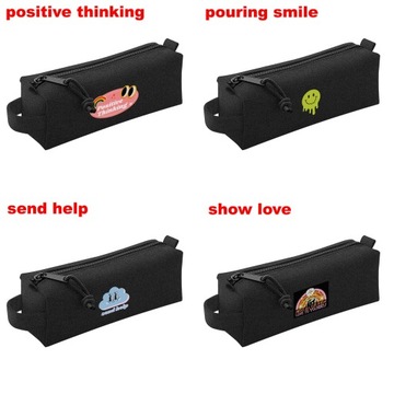 Молодежный квадратный черный школьный пенал MIX от польского производителя вместительный