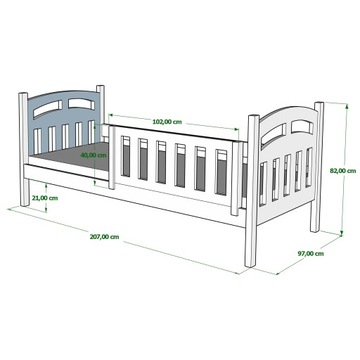 ЗУЗИЯ Детская Кровать 200х90 с защитным бортиком