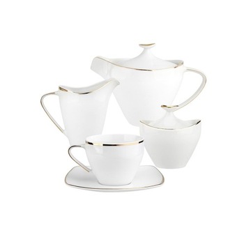 Serwis herbaciano-kawowy dla 6 osób porcelana MariaPaula Moderna Gold 15 el