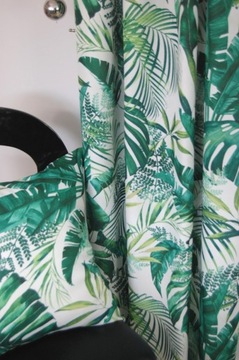Zasłona oxford LIŚĆ PALMY MONSTERA dł.245+ 1szt