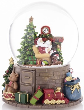 СТЕКЛЯННАЯ МУЗЫКАЛЬНАЯ ШКАТУЛКА СНЕЖНЫЙ ШАР СВЯТОГО САНТА