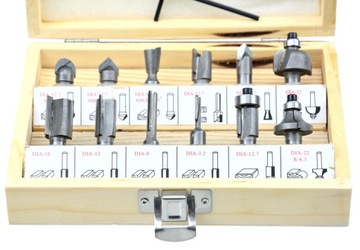 Набор из 12 фрез HSS по дереву, фреза GEKO 8 мм.