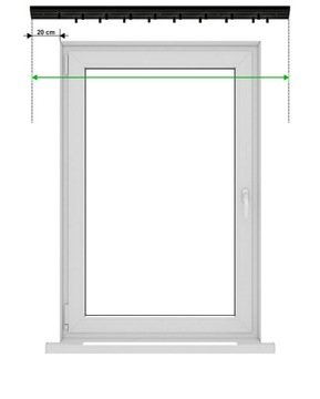 Karnisz sufitowy CZARNY 2tor z maskownicą Szyna sufitowa z osłoną 9CM 430