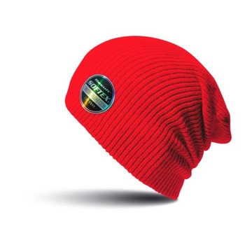 CZAPKA OVERSIZE BEANIE SMERFETKA MŁODZIEŻOWA BARDZO MIĘKKA CZERWONA