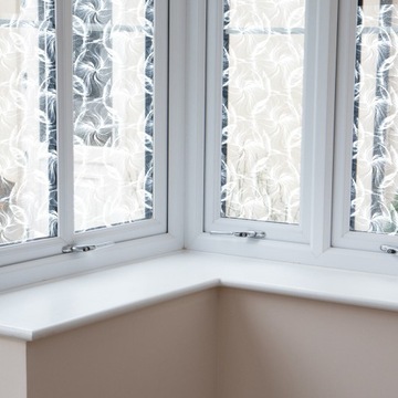 Оконная фольга Прозрачная белая самоклеющаяся пленка с рисунком одуванчика 2 м