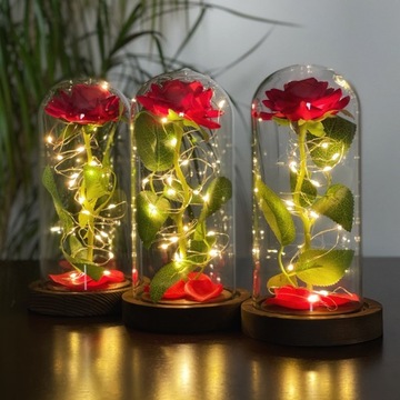 Aurelis Eternal Rose в стеклянном светящемся светодиоде ПРЕМИУМ ПОДАРОК ​​НА ДЕНЬ СВЯТОГО ВАЛЕНТИНА