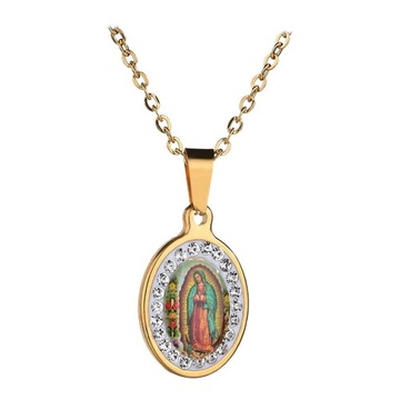 Naszyjnik Maryja Matka Boża z Guadalupe Prezenty religijne Chrześcijańskie złote