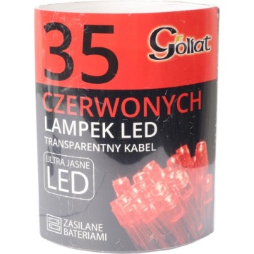 LAMPKI CHOINKOWE 35 LED CZERWONE ozdoba
