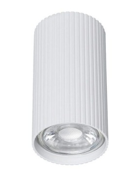 Spot tuba ryflowana natynkowa TK Lighting Tune Gu10 odlew Aluminium biały