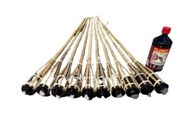 POCHODNIA BAMBUSOWA 120CM 10 SZT. + OLEJ FLAMIT 0.980ML