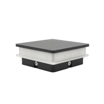 2x светодиодный светильник на столбе 80х80мм 12в АНТРАЦИТ, столб для забора, освещение