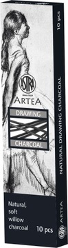 Węgiel naturalny rysunkowy Astra Artea 10 sztuk 3-6 mm