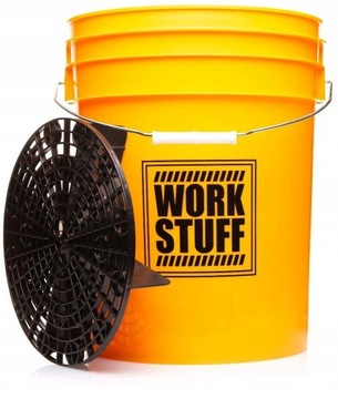 WORK STUFF Детейлинг Ведро Желтое - МОЙКА + черный разделитель ведра