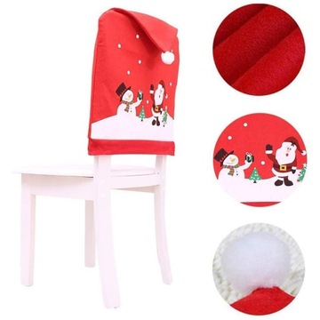 6x Рождественский чехол, орнамент, кремовый, украшение для стула, табурет, спинка