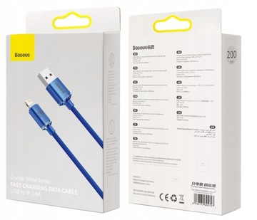 КАБЕЛЬ BASEUS STRONG USB ДЛЯ LIGHTNING IPHONE IPAD ПЛЕТЕННЫЙ КАБЕЛЬ 2.4A 2M