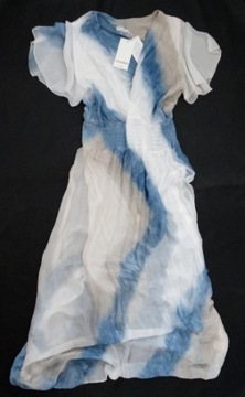 Włoska OMBRE BOHO sukienka jedwabna maxi zwiewna