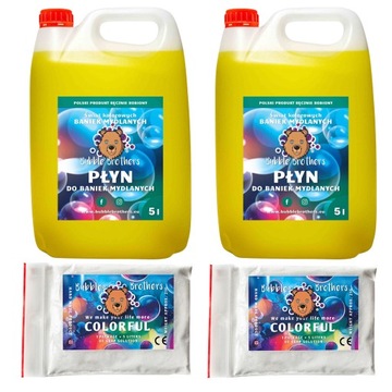 20 litrów płynu do dużych Baniek Mydlanych 2 x 5L + 2 Magiczne Proszki