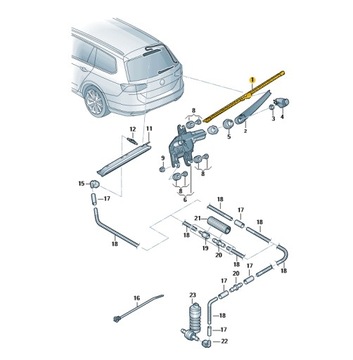 ЩЕТКА ЗАДНЕГО СТЕКЛООЧИСТИТЕЛЯ PASSAT B8 ВАРИАНТ ОРИГИНАЛ