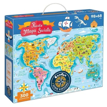 CZUCZU Puzzle Mapa Świata 300 elementów 7+