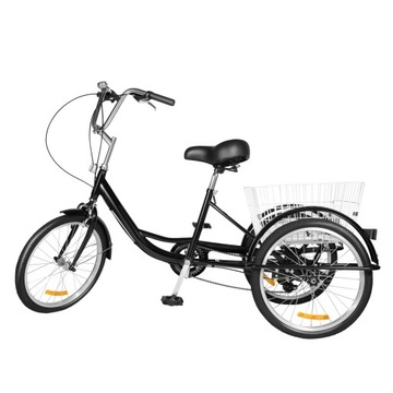 20-дюймовый 8-скоростной трехколесный велосипед - черный