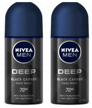 Antyperspirant Nivea MEN Deep Black kulka 2 x 50ml