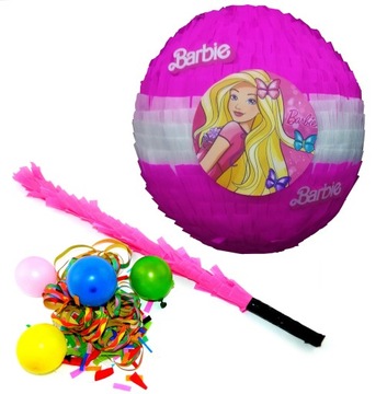 NA URODZINY PINIATA PINATA Barbie + kijek+ konfetti 95cm