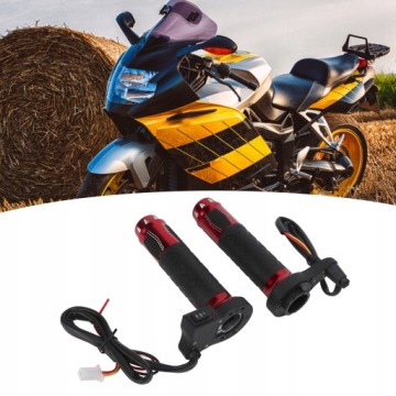 РУЛЬ ДЛЯ МОТОЦИКЛА С ПОДОГРЕВОМ 22 ММ КРАСНЫЙ