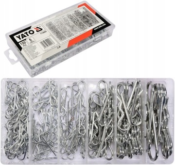 YATO ZESTAW ZAWLECZEK SPRĘŻYSTYCH 150 SZT + ORGANIZER SORTOWNIK YT-06883