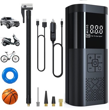 KOMPRESOR SAMOCHODOWY POMPKA DO ROWERU MOTOCYKL ELEKTRYCZNA POWERBANK