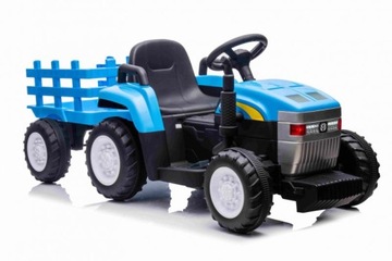 Трактор New Holland T7 с прицепом синий