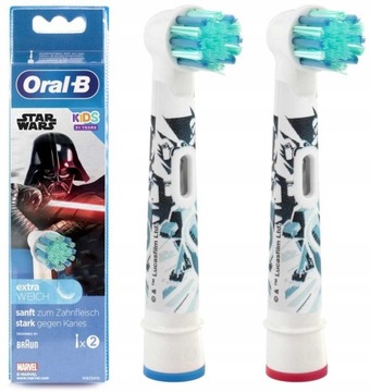 2x KOŃCÓWKI DO SZCZOTECZKI DLA DZIECI ORAL-B STAGES KIDS STAR WARS