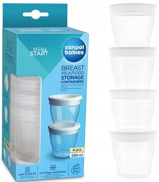 Pojemniki do przechowywania pokarmu 4 szt. 180 ml