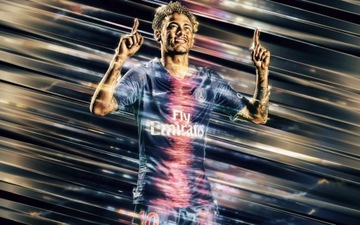 NEYMAR Naklejka na ścianę - plakat 120 cm K257