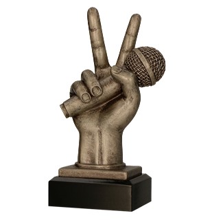 Statuetka MIKROFON muzyka nagroda 18 cm + NADRUK