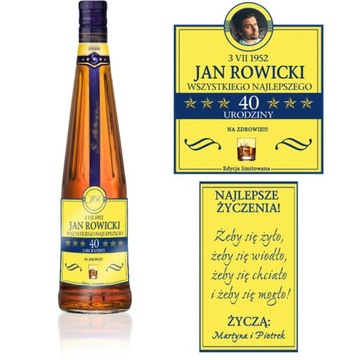PREZENT NA URODZINY ETYKIETA Metaxa ze zdjęciem