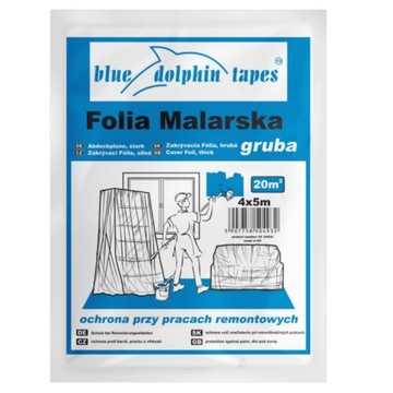 Folia malarska 4x5m 20m2 Gruba BlueDolphin