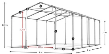 Гараж Палатка 6х8м [3м] Палатка Холл DAS 560 Вт