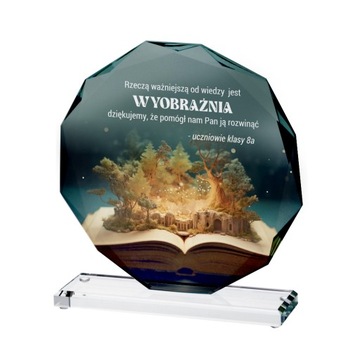 Statuetka podziękowanie z kolorowym nadrukiem Dzień Nauczyciela koniec roku