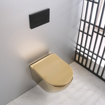 ЗОЛОТОЙ ПОДВЕСНОЙ УНИТАЗ + ЗОЛОТАЯ ДОСКА G01