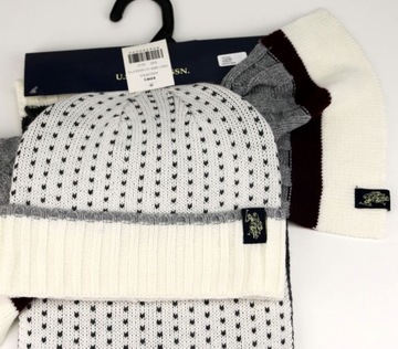 Zestaw damski zimowy Czapka i szal szalik U.S. Polo Assn. ORYGINAŁ