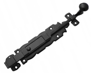 Zasuwa drzwiowa meblowa czarna kuta 200mm AMIG